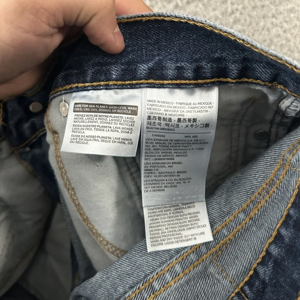 Levis Jeans Mens 34x34 Blue Denim 505 Straight American Work Wear Medium Wash